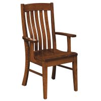 Houghton Lake Deep Bend Dining Arm Chair - Asbury Brown Finish