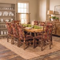 Hickory Log Dining Table & Chairs: Some lifestyle images are created with AI for visualization purposes. Crafted from natural solid wood, each piece is unique and will vary.