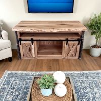 Saranac Hickory Barn Door TV Stand