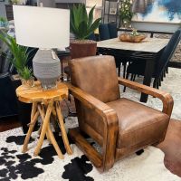 Teak Slab Branch Base Side Table