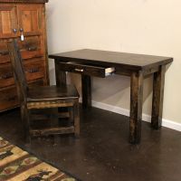 Antler and Barnwood Writing Desk (old chair version)