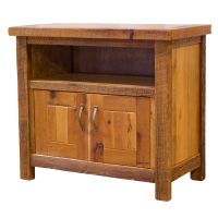 Timber Frame Barn Wood TV Stand - Tongue & Groove Barn Wood Plank Door Style