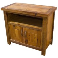 Timber Frame Barn Wood TV Stand - Tongue & Groove Barn Wood Plank Door Style