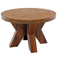 Industrial Chic Dining Table shown in Rustic Antique Hammered Metal