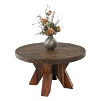 Industrial Chic Dining Table shown in Rustic Antique Black Hammered Metal