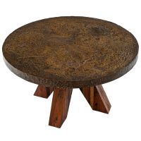 Industrial Chic Dining Table shown in Rustic Antique Black Hammered Metal