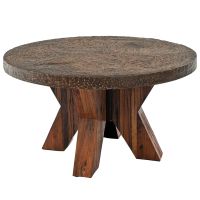 Industrial Chic Dining Table shown in Rustic Antique Black Hammered Metal