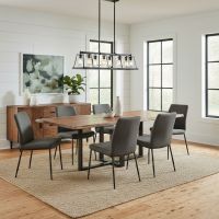 Modern Organic Dining Table: Some lifestyle images are created with AI for visualization purposes. Crafted from natural solid wood, each piece is unique and will vary.