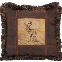 Embroidered Buck Pillow