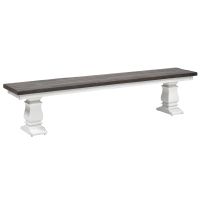 Kimberley Weathered Wood Dining Bench - Light Brown Seat Finish