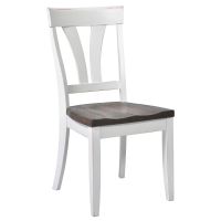 Kimberley Weathered Wood Dining Chair - Smoothed Wood Seat - Light Brown Seat Finish