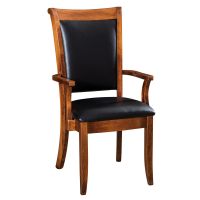 Kimberly Modern Upholstered Dining Arm Chair - Vintage Antique Finish