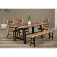 Kings Bridge Rustic Industrial Dining Collection - Clear Finish