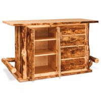Aspen Highlands Rustic Log 4 Drawer Bar