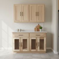 Maple Cabinets: Some lifestyle images are created with AI for visualization purposes. Crafted from natural solid wood, each piece is unique and will vary.