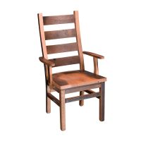 Reclaimed Barn Wood Ladderback Dining Arm Chair - Clear Finish
