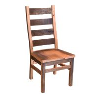 Reclaimed Barn Wood Ladderback Dining Side Chair - Clear Finish
