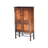 Laredo Cantina Hammered Copper Bar Cabinet (Discontinued Hardware - Current Hardware is Cast Bronze knobs)