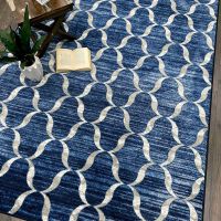 Lattice Blue Rug