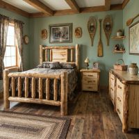 Aspen Bed: Some lifestyle images are created with AI for visualization purposes. Crafted from natural solid wood, each piece is unique and will vary.
