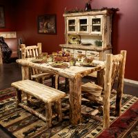 Light Aspen Log Dining Table