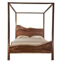 Live Edge Black Walnut Canopy Bed