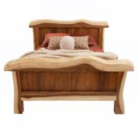 Live Edge Golden Walnut Panel Bed