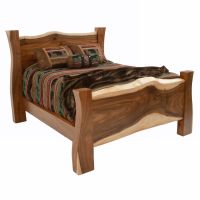 Live Edge Golden Walnut Slab Bed
