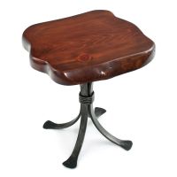 Live Edge Slab Side Table - Pine - Redwood Finish