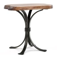 Live Edge Slab Side Table - Black Walnut - Clear Finish