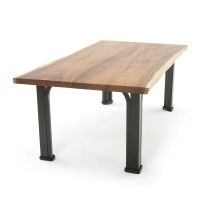 Live Edge Golden Walnut Modern Farm Writing Desk