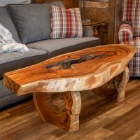 Live Edge Golden Walnut Slab Coffee Table - Example Only