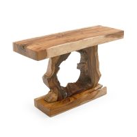 Live Edge Golden Walnut Slab Sofa Table