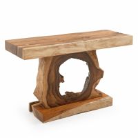 Live Edge Golden Walnut Slab Sofa Table