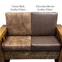 Sawmill Royal Timber Cushions- With Tawny Bark Leather Fabric Cushions