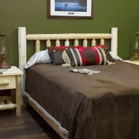 Lakeland Cedar Log Headboard--Queen, Unfinished