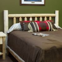Lakeland Cedar Log Headboard--Queen, Unfinished