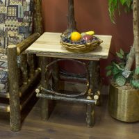 Hickory Log End Table