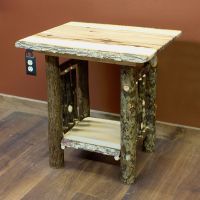 Log Hickory End Table