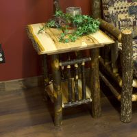 Hickory Log Nightstand