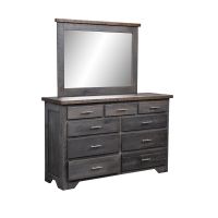 London Fog Modern Barn Wood 9 Drawer Dresser & Optional Mirror