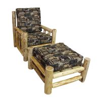 Hidden Lake Cedar Lounge Chair in Clear Finish, Shown with matching ottoman