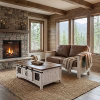 Rustic Loveseat: Some lifestyle images are created with AI for visualization purposes. Crafted from natural solid wood, each piece is unique and will vary.
