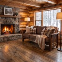 Barnwood Sofa: Some lifestyle images are created with AI for visualization purposes. Crafted from natural solid wood, each piece is unique and will vary.