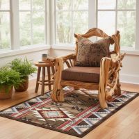 Log Chair: Some lifestyle images are created with AI for visualization purposes. Crafted from natural solid wood, each piece is unique and will vary.