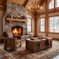 Barnwood Lounge Chair: Some lifestyle images are created with AI for visualization purposes. Crafted from natural solid wood, each piece is unique and will vary.