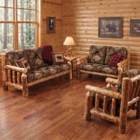 Rustic Sofa: Some lifestyle images are created with AI for visualization purposes. Crafted from natural solid wood, each piece is unique and will vary.