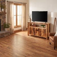 Rustic TV Stand: Some lifestyle images are created with AI for visualization purposes. Crafted from natural solid wood, each piece is unique and will vary.
