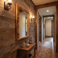 Rustic Mirror: Some lifestyle images are created with AI for visualization purposes. Crafted from natural solid wood, each piece is unique and will vary.