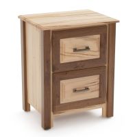 Contemporary Cabin 2 Drawer Maple & Walnut Nightstand